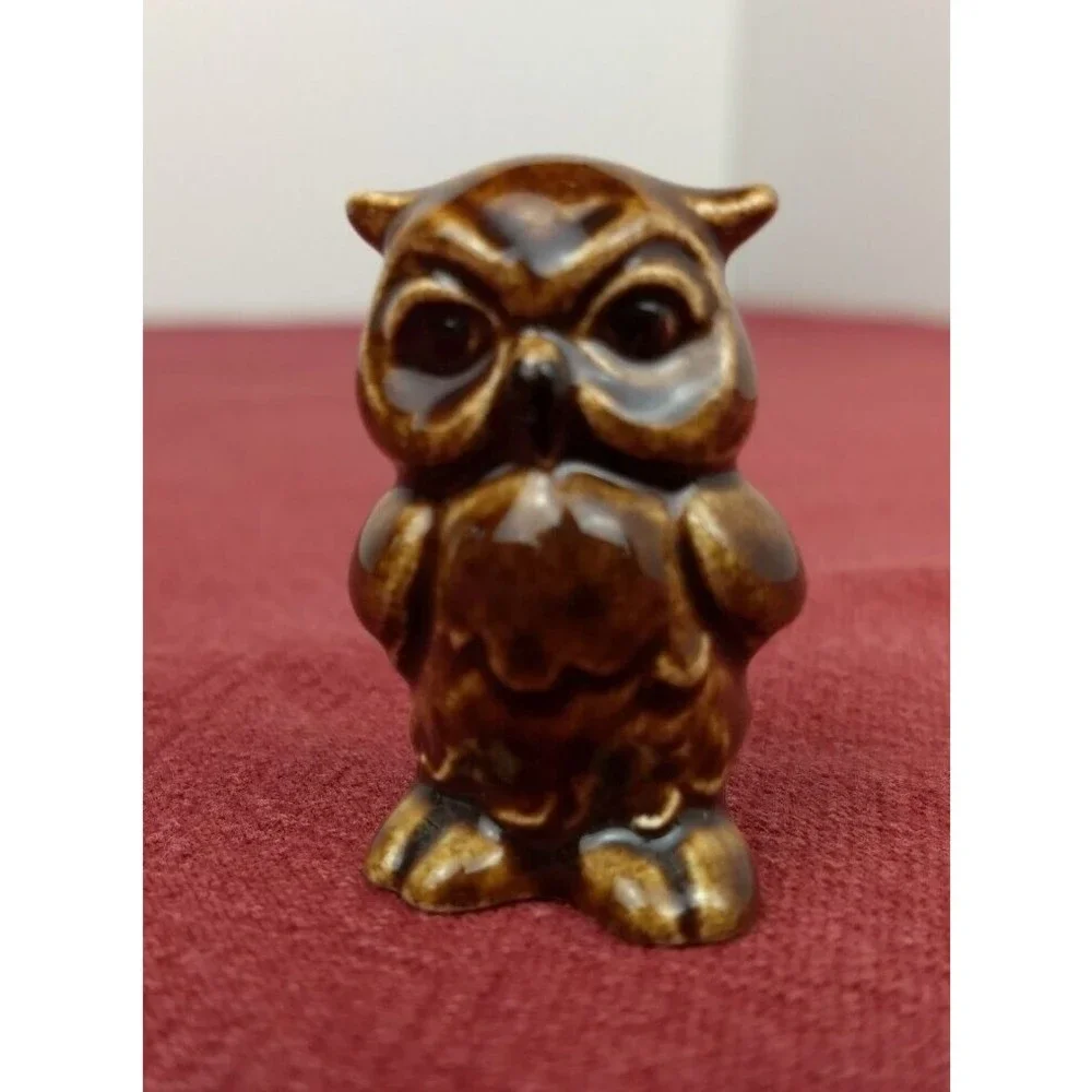 Vintage‎ GOEBEL Mini Brown Wise Owl Figurine W. Germany MCM